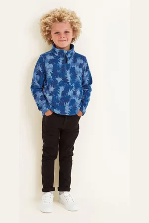 Tog 24 Blue Kids Toffolo Zip Neck Aegean Camo Leaf Fleece 152158cm