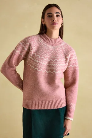Joules Womens Charlotte Crew Neck Fairisle Pattern Jumper