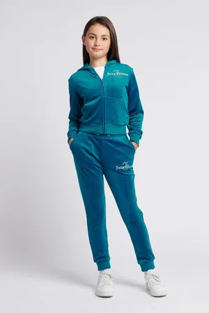 Juicy Couture Girls Light Girls Diamante Hoodie & Slim Tracksuit Set