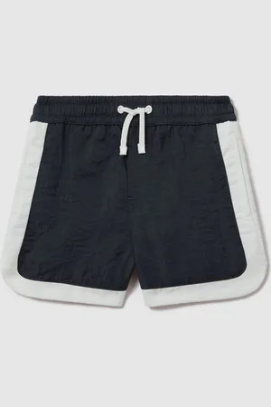 Reiss Boys Navy/Ecru Surf Senior Contrast Drawstring Swim Shorts