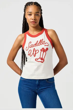 Wrangler White Ringer Tank XS