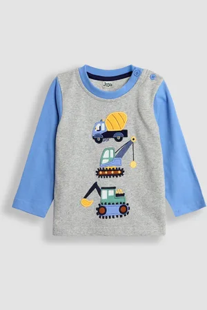 JoJo Maman Bébé Boys Marl Appliqué Motif Top