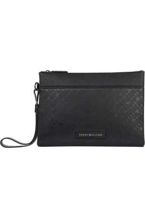 Tommy Hilfiger Black Monogram Pouch Bag One