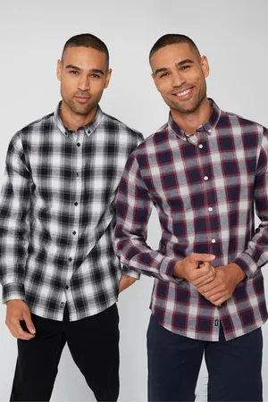 Threadbare Flannel Long Sleeve Check 100% Cotton Shirts 2PK XXL