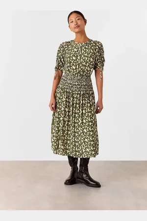 Whistles Petite Abstract Squares Midi Dress AU 16
