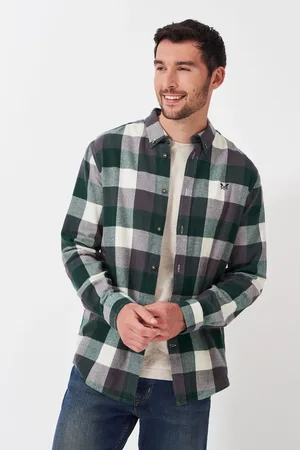 Crew Clothing Company Mens Ridgegate Buffalo Check Flannel 100% Cotton Shirt