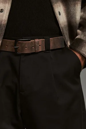Next Mens Distressed Leather Belt