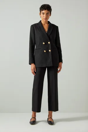LK Bennett Black Mariner Tailored Jacket AU 14