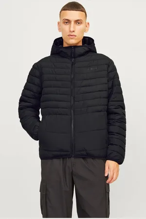 JACK & JONES Mens Packable Quilted Hooded Jacket