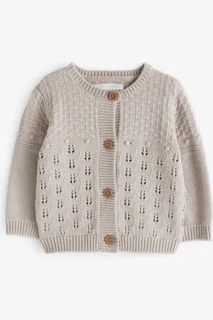 The Little Tailor 100% Cotton Pointelle Knitted Cardigan 3