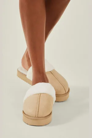 Accessorize Gold Glitter Platform Mule Slippers M