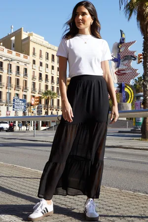 Threadbare Womens Tiered Frill Maxi Skirt