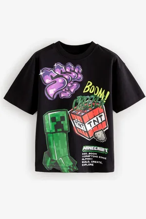 Minecraft Boys Bold Graffiti Licensed 100% Cotton T-Shirt (3-16yrs)