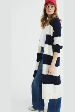 River Island Blue Stripe Maxi Cardigan S-M