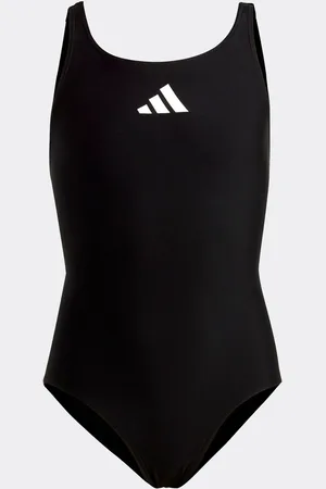 adidas Girls Solid Small Logo Swimsuit
