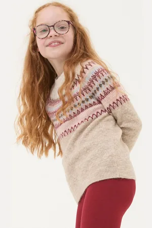 Fat Face Girls FatFace Wild Fairisle Pattern Jumper