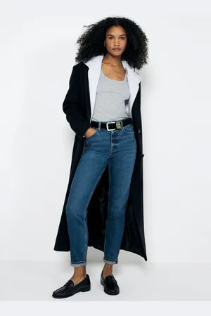 River Island Womens Dark High Rise Bum Sculpt Mom Denim Jeans