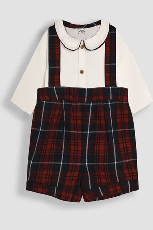 JoJo Maman Bébé Boys 2-Piece Body & Checked Shorts Set