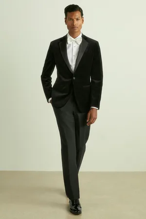 Reiss Mens Ace Velvet Single Breasted Slim Fit Jacket