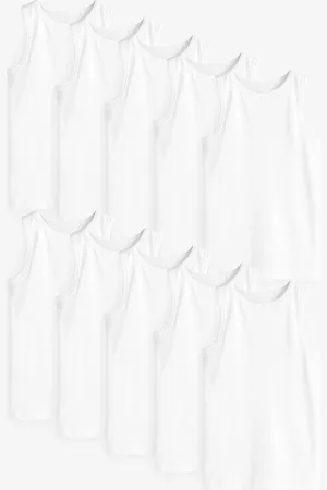 Next Boys Organic Cotton Vests 10 Pack (1.5-16yrs)
