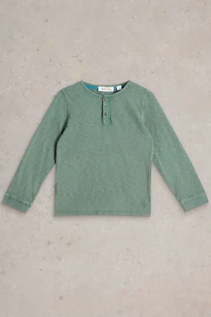 White Stuff Boys 100% Cotton Henley T-Shirt