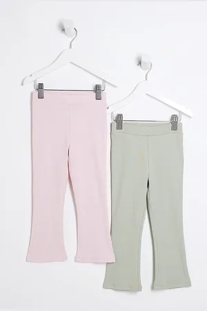 River Island Girls Girls Rib Kickflare Trousers 2 Pack