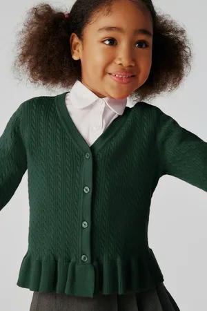 Clarks Girls School Cable Knit Cardigan