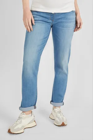 JoJo Maman Bébé Womens Light Wash Slim Boyfriend Maternity Denim Jeans