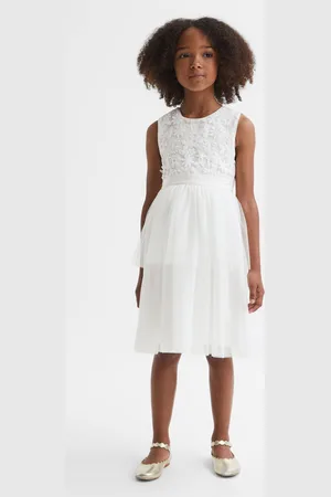 Reiss Girls Ivory Rocha 9-13 yrs Embellished Tulle Dress