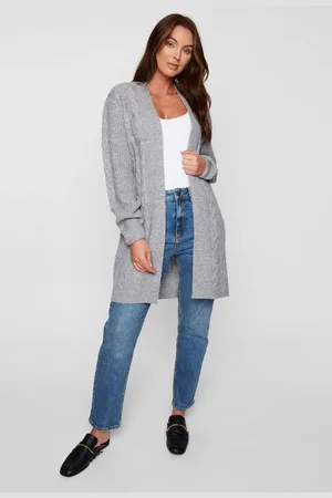 Threadbare Grey Curve Ladies Rozanna Cable Detail Cardigan AU 22