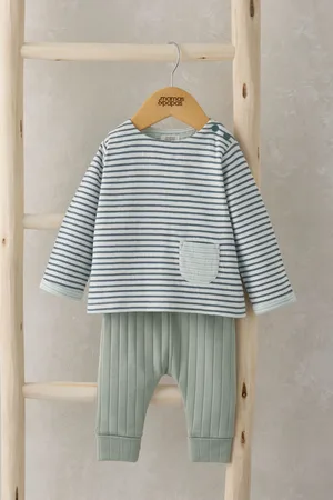 Mamas & Papas Boys 100% Cotton Stripe Top And Legging Set