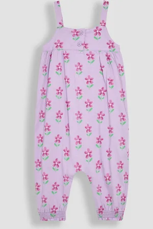 JoJo Maman Bébé Lilac Purple Floral Button Front Jumpsuit 6