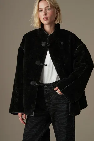 Next Womens Borg Duffle Fleece Jacket