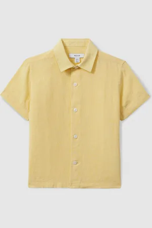 Reiss Boys Melon Holiday 3-9 yrs Short Sleeve Linen Shirt
