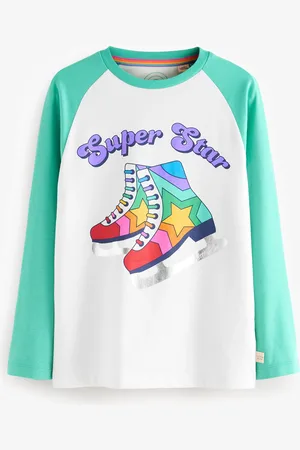 Little Bird Girls Turquoise Blue 100% Cotton Long Sleeved T-Shirt