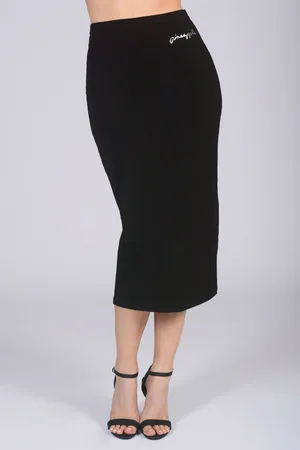 Pineapple Womens Midi High Waist Womens Jersey Skirt
