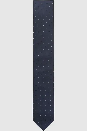 Reiss Mens Navy Liam Silk Polka Dot Tie