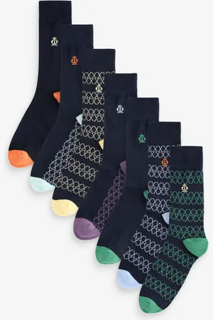 Jeff Banks Mens Recycled Cotton Fun Design Crew Socks 7 pack