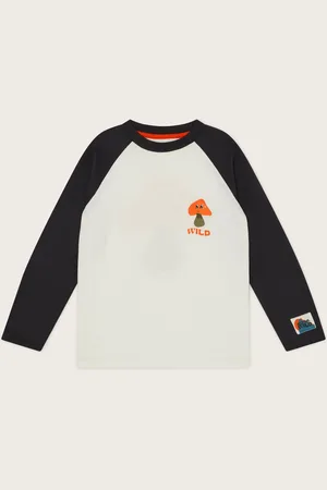Monsoon Boys Mushroom Raglan Long Sleeve 100% Cotton Top