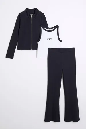 River Island Girls Girls 3 Piece Top and Kickflare Set
