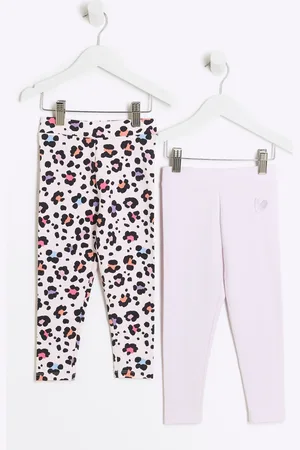 River Island Girls /Multi Girls Leopard Print 100% Cotton Multipack Leggings 2 Pack