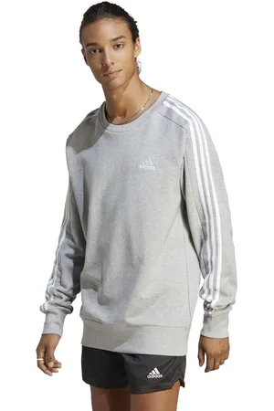 adidas Mens Sportswear Essentials French Terry 3-Stripes 100% Cotton Sweatshirt