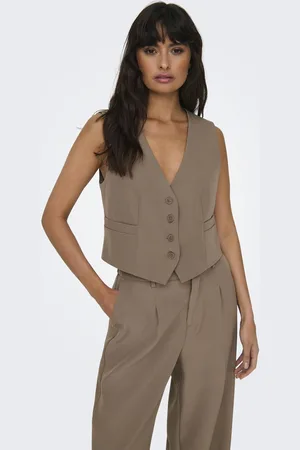 ONLY Womens Brown Tailored Waistcoat