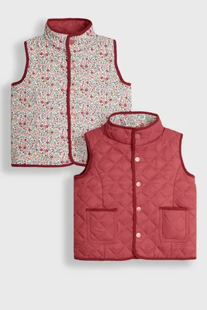 JoJo Maman Bébé Girls Reversible Quilted Gilet