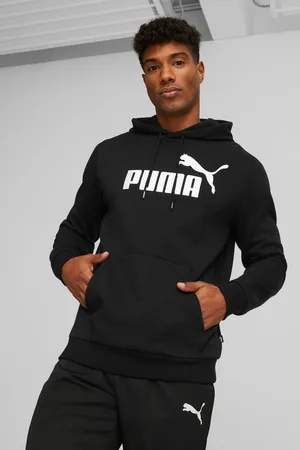 PUMA Black Men Essentials Big Logo Hoodie L