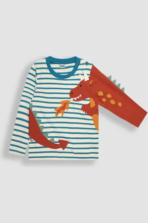 JoJo Maman Bébé Boys Ecru Dragon Appliqué Top