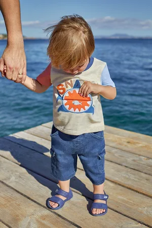 JoJo Maman Bébé Boys Denim Denim Cargo Shorts