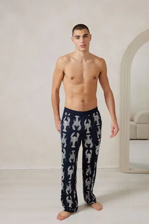 Chelsea Peers Blue Lobster Sketch Print Long Pyjama Bottoms S