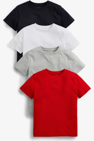 Next Boys /White/Navy 100% Cotton Short Sleeves T-Shirts 4 Pack (3-16yrs)