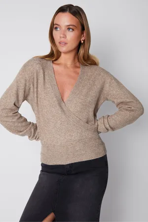 Threadbare Womens Wrap Front Knitted Jumper